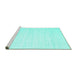 Sideview of Machine Washable Solid Turquoise Modern Area Rugs, wshcon1924turq