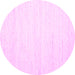 Round Solid Pink Modern Rug, con1924pnk