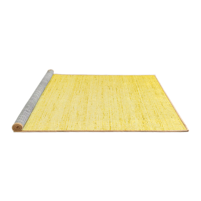 Sideview of Machine Washable Solid Yellow Modern Rug, wshcon1924yw