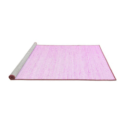Sideview of Machine Washable Solid Pink Modern Rug, wshcon1924pnk