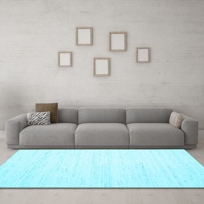 Machine Washable Solid Light Blue Modern Rug in a Living Room, wshcon1924lblu