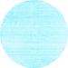 Round Machine Washable Solid Light Blue Modern Rug, wshcon1925lblu