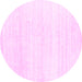 Round Solid Pink Modern Rug, con1925pnk