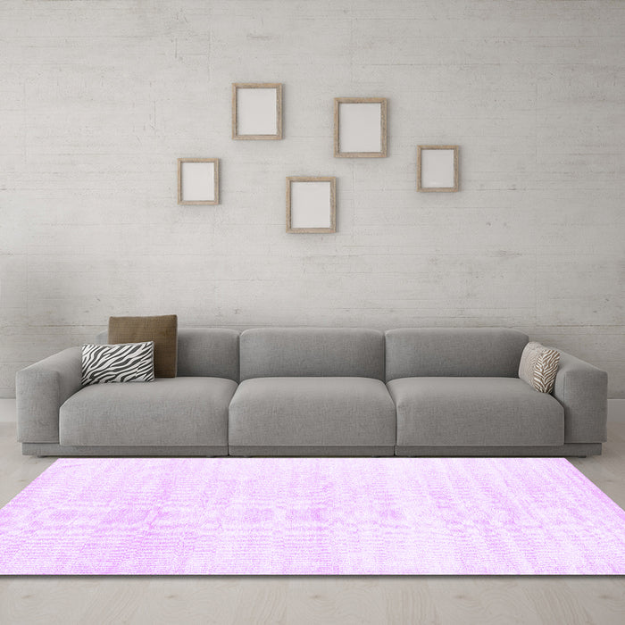 Machine Washable Solid Purple Modern Area Rugs in a Living Room, wshcon1925pur