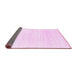 Sideview of Solid Pink Modern Rug, con1925pnk