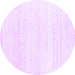 Round Solid Purple Modern Rug, con1925pur