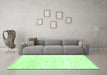 Machine Washable Solid Green Modern Area Rugs in a Living Room,, wshcon1925grn