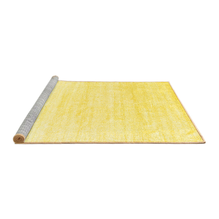 Sideview of Machine Washable Solid Yellow Modern Rug, wshcon1925yw
