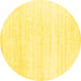 Round Machine Washable Solid Yellow Modern Rug, wshcon1925yw