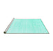 Sideview of Machine Washable Solid Turquoise Modern Area Rugs, wshcon1925turq