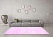 Machine Washable Solid Pink Modern Rug in a Living Room, wshcon1925pnk