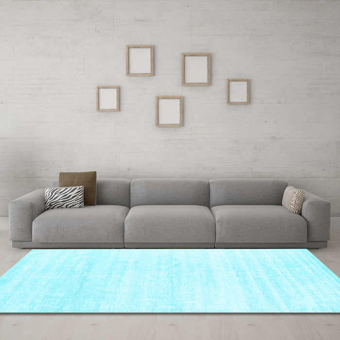 Machine Washable Solid Light Blue Modern Rug in a Living Room, wshcon1925lblu