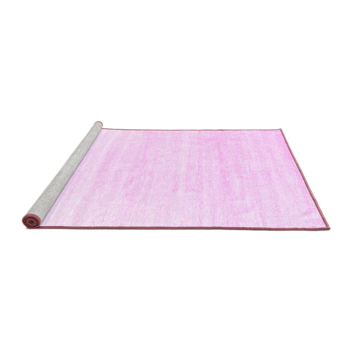 Sideview of Machine Washable Solid Pink Modern Rug, wshcon1925pnk