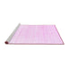 Sideview of Machine Washable Solid Pink Modern Rug, wshcon1925pnk