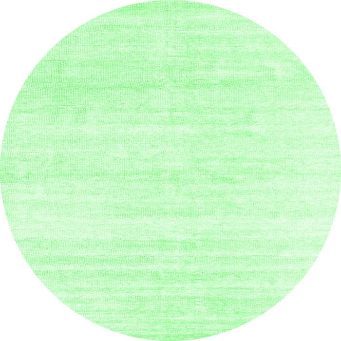 Round Machine Washable Solid Emerald Green Modern Area Rugs, wshcon1925emgrn