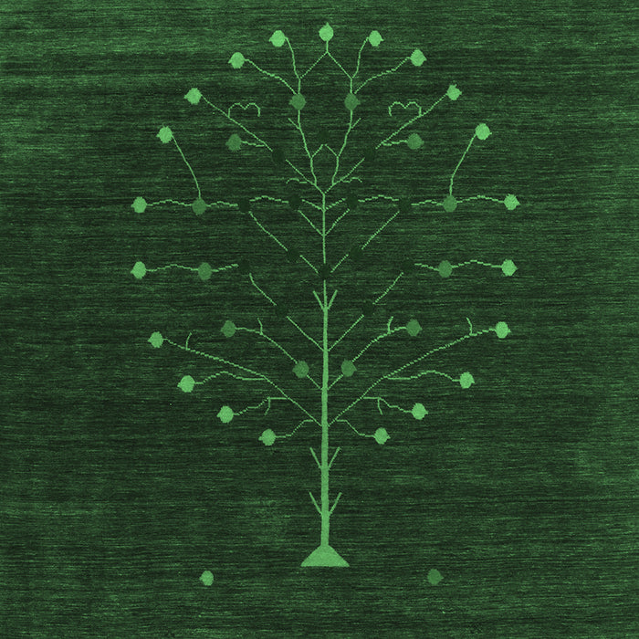 Machine Washable Abstract Emerald Green Contemporary Area Rugs, wshcon1926emgrn