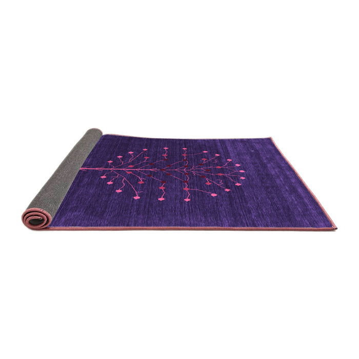 Sideview of Abstract Purple Contemporary Rug, con1926pur