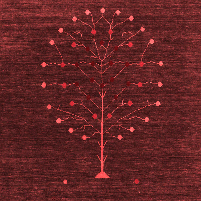 Machine Washable Abstract Red Contemporary Rug, wshcon1926red