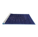 Sideview of Machine Washable Abstract Blue Contemporary Rug, wshcon1926blu