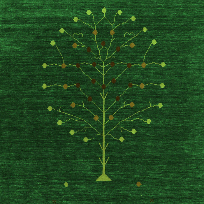 Serging Thickness of Machine Washable Abstract Green Contemporary Area Rugs, wshcon1926grn