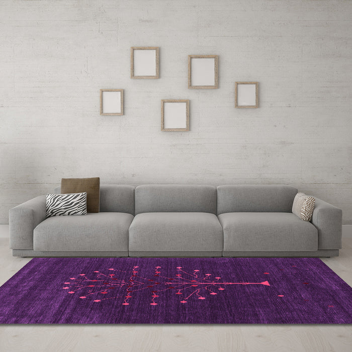 Machine Washable Abstract Pink Contemporary Rug in a Living Room, wshcon1926pnk
