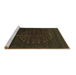 Sideview of Machine Washable Abstract Brown Contemporary Rug, wshcon1926brn