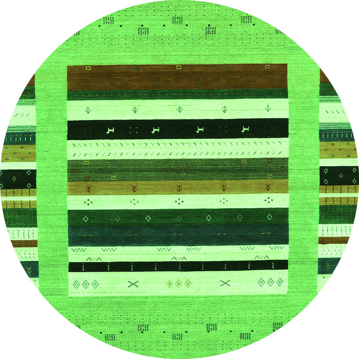 Machine Washable Abstract Green Contemporary Area Rugs, wshcon1927grn