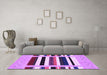 Machine Washable Abstract Purple Contemporary Area Rugs in a Living Room, wshcon1927pur