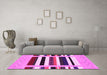 Machine Washable Abstract Pink Contemporary Rug in a Living Room, wshcon1927pnk