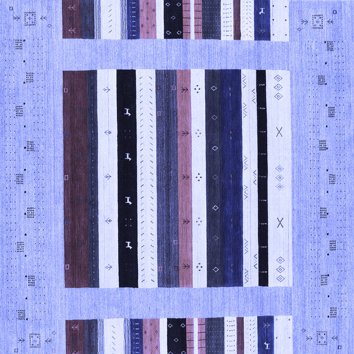 Square Abstract Blue Contemporary Rug, con1927blu