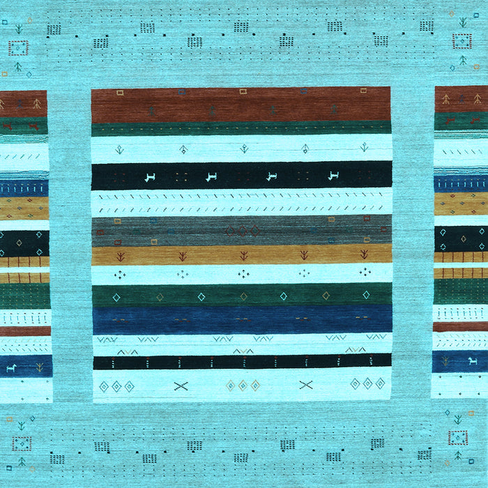 Square Machine Washable Abstract Light Blue Contemporary Rug, wshcon1927lblu