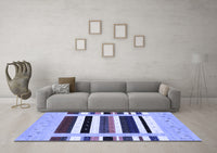 Machine Washable Abstract Blue Contemporary Rug, wshcon1927blu