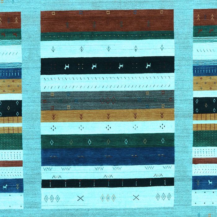 Machine Washable Abstract Light Blue Contemporary Rug, wshcon1927lblu