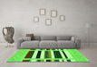 Machine Washable Abstract Green Contemporary Area Rugs in a Living Room,, wshcon1927grn