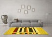 Machine Washable Abstract Yellow Contemporary Rug in a Living Room, wshcon1927yw