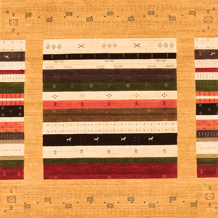 Round Machine Washable Abstract Orange Contemporary Area Rugs, wshcon1927org