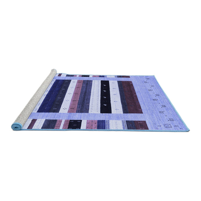 Sideview of Machine Washable Abstract Blue Contemporary Rug, wshcon1927blu