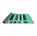 Sideview of Abstract Turquoise Contemporary Rug, con1927turq