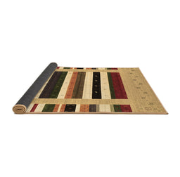 Sideview of Abstract Brown Contemporary Rug, con1927brn