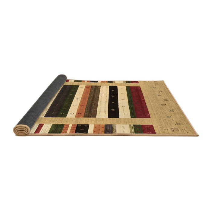 Sideview of Abstract Brown Contemporary Rug, con1927brn
