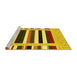 Sideview of Machine Washable Abstract Yellow Contemporary Rug, wshcon1927yw