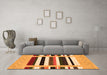 Machine Washable Abstract Orange Contemporary Area Rugs in a Living Room, wshcon1927org