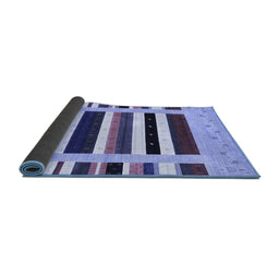 Sideview of Abstract Blue Contemporary Rug, con1927blu
