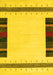 Machine Washable Solid Yellow Modern Rug, wshcon1928yw