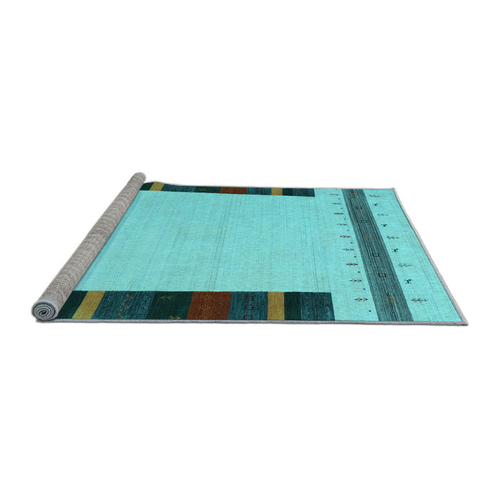 Sideview of Machine Washable Solid Light Blue Modern Rug, wshcon1928lblu