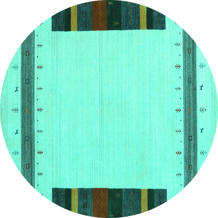 Round Solid Turquoise Modern Rug, con1928turq