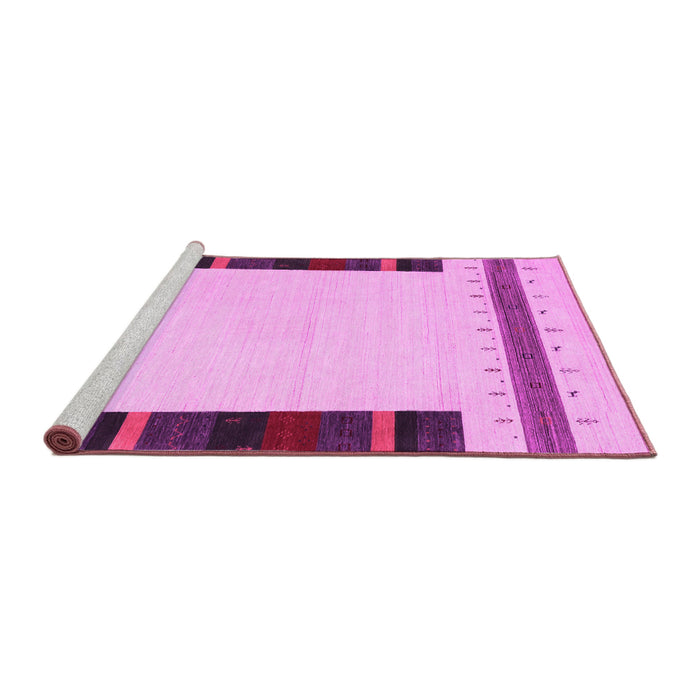 Sideview of Machine Washable Solid Pink Modern Rug, wshcon1928pnk