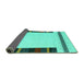 Sideview of Solid Turquoise Modern Rug, con1928turq