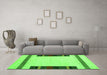 Machine Washable Solid Green Modern Area Rugs in a Living Room,, wshcon1928grn