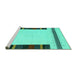 Sideview of Machine Washable Solid Turquoise Modern Area Rugs, wshcon1928turq